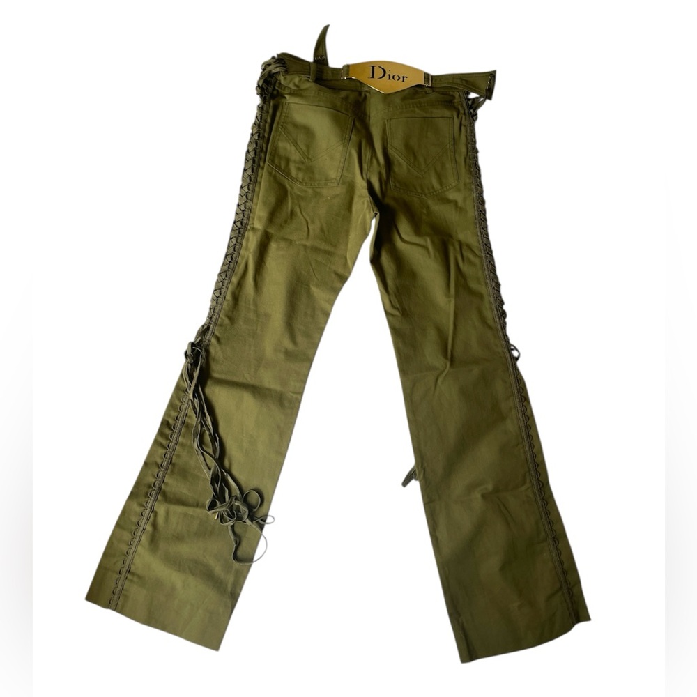 Dior ‘admit it’ lace up pants with metal logo belt